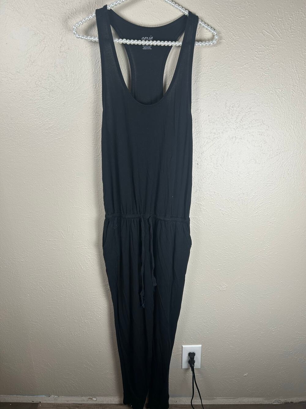 Aerie Size Small Jumpsuit Black Sleeveless Loungewear Comfy Athleisure Lounge